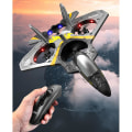 Miniatyrbild 4 av 5: V17 Rc 2,4g 4 Motor Fjärrkontroll Fighter Epp Foam Glider Flygplan för pojke Blue 1battery