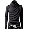 Miniatyrbild 1 av 2: Män Solid Turtle Neck Långärmad Casual Vinter Höst Comfy Loose Pullover Tops Dark Grey M