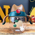 Miniatyrbild 4 av 4: Pop-up lock för baby Halmkopp, inlärningskopp för nattträning, oberoende drickskopp för toddler , 300 ml mjölkpulverkopp med kryss null none