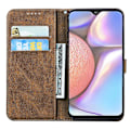 Miniatyrbild 2 av 3: Case till Samsung Galaxy A10s Retro Flip Wallet Embossing Butterfly Cover - Brun null none