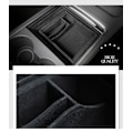 Miniatyrbild 3 av 5: För Tesla Model 3 Y Tillbehör Auto Center Console Organizer Abs Förvaringslåda Brickfilt Fodrad/silikonmatta 2021 2022 2023 Felt Lined Version