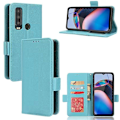 Miniatyrbild 2 av 2: För Motorola Defy 2 5g / Cat S75 5g Pu läder case Litchi Texture Flip Stand Cover Vit Baby Blue