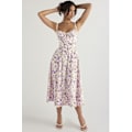 Miniatyrbild 4 av 5: Blommönstrat print ärmlöst rynkad byst delat lår Boho midiklänning Carmen print bustier solklänning Purple Flower Asia M   EU S