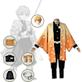 Miniatyrbild 2 av 3: Anime Expo Tecknad karaktär Cosplay Kostym Demon Slayer Kochou Shinobu Kimetsu No Yaiba Tanjirou Nezuko Cosplay Kimono Wig V kids 130cm Kanroji Mitsuri  2