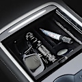 Miniatyrbild 4 av 5: För Tesla Model 3 Y Tillbehör Auto Center Console Organizer Abs Förvaringslåda Brickfilt Fodrad/silikonmatta 2021 2022 2023 Felt Lined Version