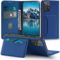 Miniatyrbild 1 av 3: Case med magnetisk stängning i läder med kortfack Kompatibel med Samsung Galaxy A53 med stativ Blue