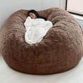 Miniatyrbild 1 av 5: Lazy Sofa Bean Bag konstgjord päls Bean Bag (endast bönor) coffee 180x90cm