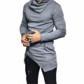 Miniatyrbild 1 av 2: Asymmetrisk tröja med halsringning herr Stack Collar Fit Pullover Långärmad enfärgade toppar Gray 3XL
