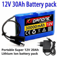 Miniatyrbild 4 av 4: Ny bärbar Super 12v 30000mah uppladdningsbar litiumjonbatteri Kapacitet Dc 12,6v 30ah Cctv Cam Monitor + Laddare Battery x1