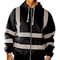 Miniatyrbild 1 av 3: Män Hi Viz Synlighet Säkerhet Arbetsrock Jacka Hoody Sweatshirt Toppar Ytterkläder Black M