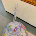 Miniatyrbild 2 av 2: Söt flicka sfärisk vattenflaska med halmkopp null none