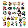 Miniatyrbild 2 av 5: 27st Super Mario Bros Tema Crocs Skodekorationer Berlocker Gör-det-själv Träskor Sandaler Pins Skor Tillbehör Set Presenter