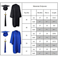 Miniatyrbild 1 av 2: Studentklänning och cap med set för vuxna 2023 48 Black
