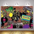 Miniatyrbild 1 av 5: Tillbaka till 90-talet Temafest Bakgrunder Hiphop Graffiti Retro väggdekor Banner Radio Cd Mode Utomhus Människor Inga människor Bakgrund 90-tal Färg Graffiti P null none