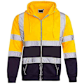 Miniatyrbild 3 av 4: Män Hi Viz Synlighet Säkerhet Arbetsrock Jacka Hoody Sweatshirt Toppar Ytterkläder Yellow L