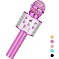Miniatyrbild 1 av 5: Födelsedagspresent för 6-15 år gammal, trådlös bluetooth karaokemikrofon Rose red