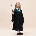 Miniatyrbild 2 av 2: Barn Pojke Tjej Trollkarl Harry Potter Fancy Dress Kappa Kostym Cosplay Halloween Kostym Karneval Kostym green 135cm(7-8 Years)