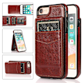 Miniatyrbild 1 av 5: För Iphone 7 / 8 / Se (2020) / Se (2022) Korthållare Phone case Kickstand Pu Läder + Tpu cover Brown