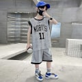 Miniatyrbild 1 av 2: Barn Basket Set med 2, Basket Linne och Shorts Set grey 140