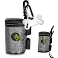 Miniatyrbild 1 av 5: Hundbajspåsehållare för koppelfäste - Avfallspåsedispenser för koppel - Passar alla hundkoppel - Bärbart set med handfri hållare Metallbil null none
