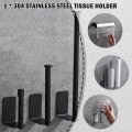 Miniatyrbild 3 av 5: Toalettstål Toalettpappersrullhållare Väggfäste badrumstillbehör Black-L