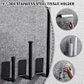 Miniatyrbild 3 av 5: Toalettstål Toalettpappersrullhållare Väggfäste badrumstillbehör Silver-M