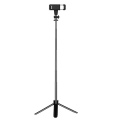 Miniatyrbild 1 av 5: Allt-i-ett Selfie Stick Tripod Utdragbar telefonhållare med Bluetooth -fjärrkontroll och stativ för och Android-enheter black none