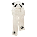 Miniatyrbild 1 av 5: Kvinnor Flickor Söt Panda djur Vinterhattar 3 i 1 varm plysch luvtröja Cap Tasshandskar Vante Scarf Set