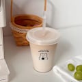 Miniatyrbild 4 av 5: (bäst) Söt Vattenflaska För Kaffe Juice Mjölk Te Kawaii Plast Kallkoppar Med Lock Halm Bärbar Återanvändbar dricksflaska Bp