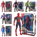 Miniatyrbild 3 av 4: 17 cm Marvel Spiderman Hulk Ironman Anime Action Figur Leksak Julklapp Pvc rörliga leder Luminous Doll Collection Modell Leksaker C with box 2-10CM