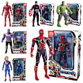 Miniatyrbild 3 av 4: 17 cm Marvel Spiderman Hulk Ironman Anime Action Figur Leksak Julklapp Pvc rörliga leder Luminous Doll Collection Modell Leksaker C with box A-17cm