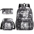 Miniatyrbild 1 av 5: Fashion Cr7 3st Sets Ryggsäck Mochila Nya Studenter Kapacitet Skolväskor Bokväska Resväska 3 Only Backpack