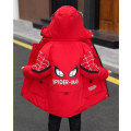 Miniatyrbild 2 av 5: Ny Vinter Spider-man Huvjacka Barn Varm Vinterjacka Vadderade bomullskläder Pojkar Red 150CM