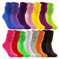 Miniatyrbild 3 av 3: Scrunch strumpor för kvinnor Bomull Slouch Sock, Kvinna Knähög Boot Sock purple none