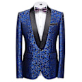 Miniatyrbild 2 av 4: Schan Herr 3-delade kostymer Sjal Lapel Enknapps Smoking Blazer Västbyxor Set För Bröllop Blue L