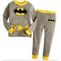 Miniatyrbild 1 av 2: Superhjälte Pyjamas Barn Pojkar Sovkläder Nattkläder Pyjamas Set Outfit Pjs Grey Yellow Batman 6Years