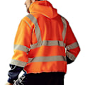 Miniatyrbild 2 av 4: Män Hi Viz Synlighet Säkerhet Arbetsrock Jacka Hoody Sweatshirt Toppar Ytterkläder orange M