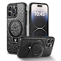 Miniatyrbild 1 av 5: Magsafe- case kompatibelt med Iphone 15 Pro Max, Pu-läder stötsäkert cover med stöd Black For iPhone 15 Pro Max