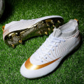 Miniatyrbild 4 av 5: KIDENG Fotbollsskor för män Fotbollsskor med hög ankel för vuxna Grästräning Sport Skor Sneakers Yj32751G White 44