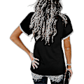 Miniatyrbild 3 av 3: 2023 kortärmad t-shirt för kvinnor Casual lös rund halsad topp Mode som andas sommarkläder Nytt Black M