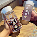 Miniatyrbild 2 av 4: 500ml Small Daisy Transparent plast vattenflaskor Bpa Free Creative Frostad vattenflaska med bärbart rep Travel Tea Cup Ns2 Frosted 1 Daisy