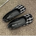 Miniatyrbild 1 av 5: Tabi Ninja Skor Kvinna Mikrofiber Läder Bekväma plattor Delad tå Tofflor Mjuk botten Loafers Rejäla shorts dammockasiner 35-40 black grid 6