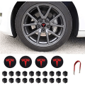 Miniatyrbild 3 av 6: Tesla Model 3 YSX Center Cap Hjul Cap Kit Lugg Mutter Cover Silver Matt (4 Nav Center Cap + 20 Lug Mutter Cover) Tesla Tillbehör red