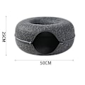 Miniatyrbild 5 av 5: 1 st Pet Tunnel Donut Cat Bed (mörkgrå) null none