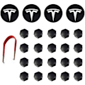 Miniatyrbild 1 av 6: Tesla Model 3 Y S X Navkapselhättor & Hjulmutterkåpor Silver Matt (4 Navkapselhättor + 20 Hjulmutterkåpor) Tesla Tillbehör silver