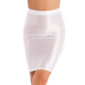 Miniatyrbild 1 av 5: Kvinnors nattklubbsfest Minikjolar Enfärgad pennkjol Elastiskt midjeband Minikjol Casual Glansiga klubbkläder med hög midja White B XL