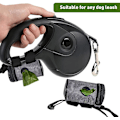 Miniatyrbild 4 av 5: Hundbajspåsehållare för koppelfäste - Avfallspåsedispenser för koppel - Passar alla hundkoppel - Bärbart set med handfri hållare Metallbil null none