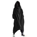Miniatyrbild 5 av 5: Unisex långärmad huva Nazgul lång kappa dragkedja Fleecefodrad lång luvtröja Black L