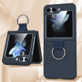 Miniatyrbild 1 av 3: Slim fodral kompatibel med Samsung Galaxy Z Flip 5 med ringhållare genomskinlig hård PC baksida Z Flip 5-fodral Blue