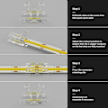 Miniatyrbild 4 av 5: 8mm Cob Connector 8st L-formad/hörnkontakt, 2st Gapless Connector för Cob Led Strip-ljus, ej As Shown none